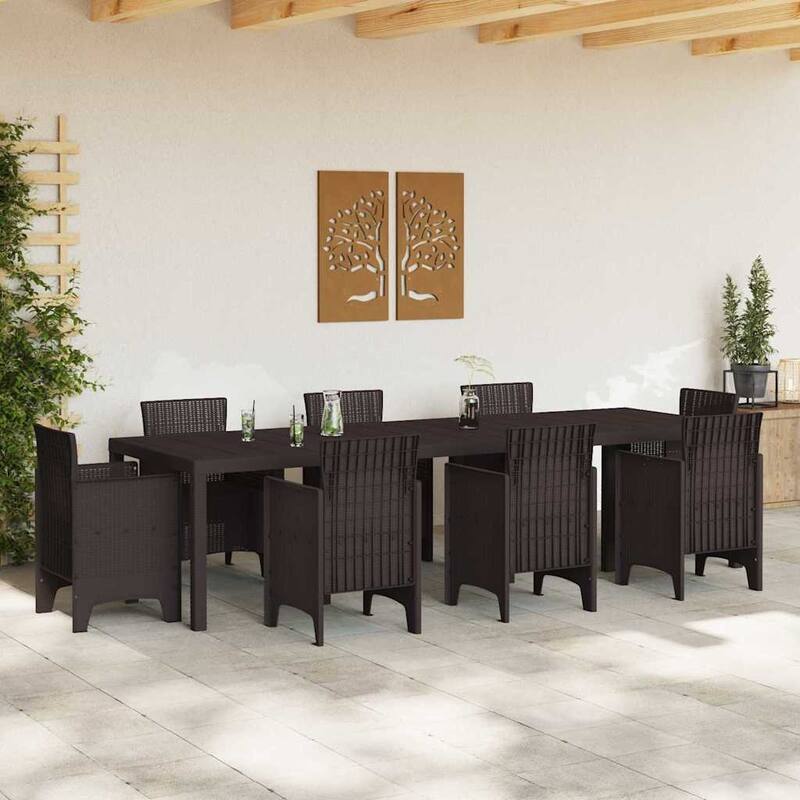 vidaXL Garden Table Anthracite/Brown poly rattan