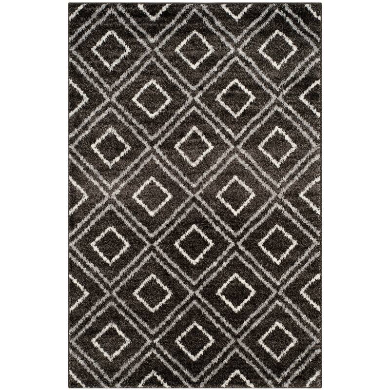 SAFAVIEH Tunisia Preeti Moroccan Diamond Trellis Rug - 3' x 5' - Anthracite/Cream
