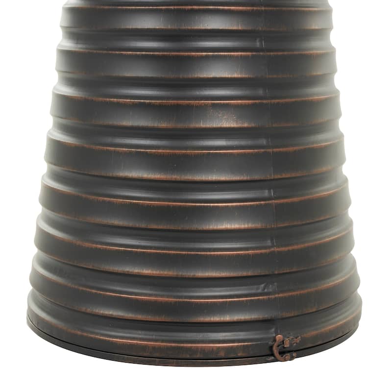 Metal Ribbed Tall Cone Floor Vase with Horizontal Grooves - Set of 3 Bronze - Roche River Decor - 18"W x 18"L x 56"H