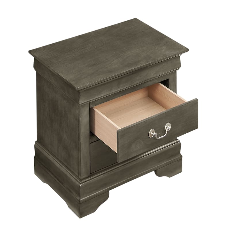 Louis Phillipe 2-drawer Wooden Nightstand