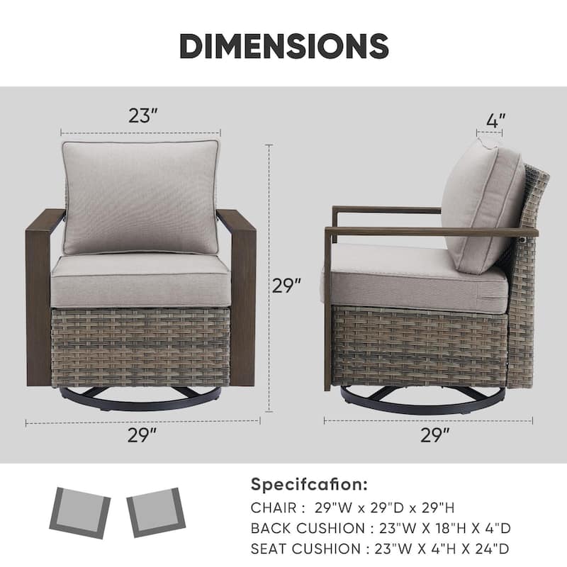 Gymojoy Patio Wicker Rocking Glider Chair