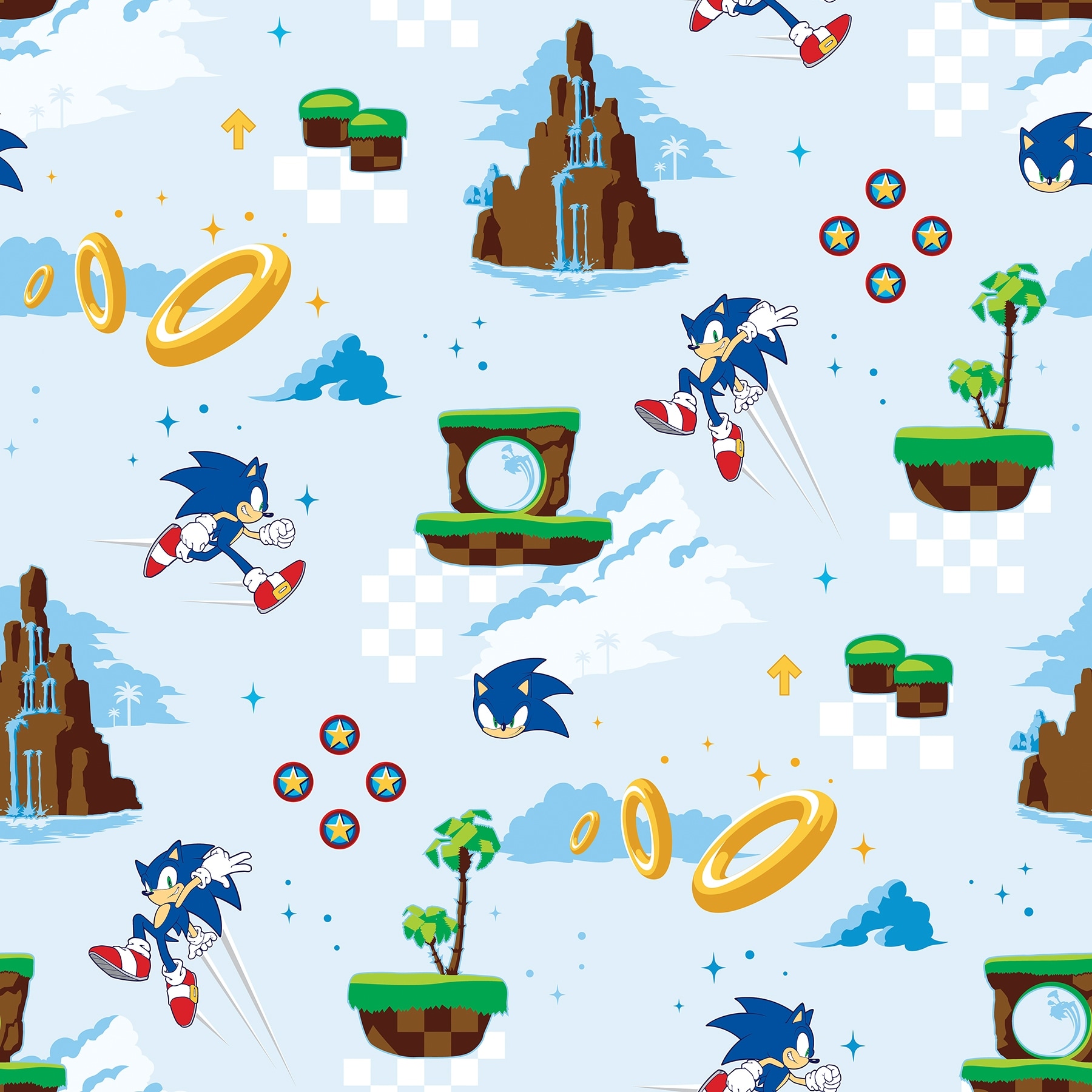 RoomMates Sonic The Hedgehog Green Hill Zone Peel and Stick Wallpaper