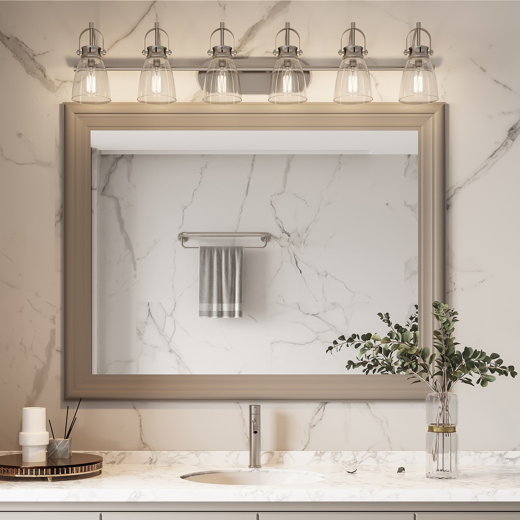 Acroma 6 light Modern Industrial Nickel Bathroom Vanity Lights 51