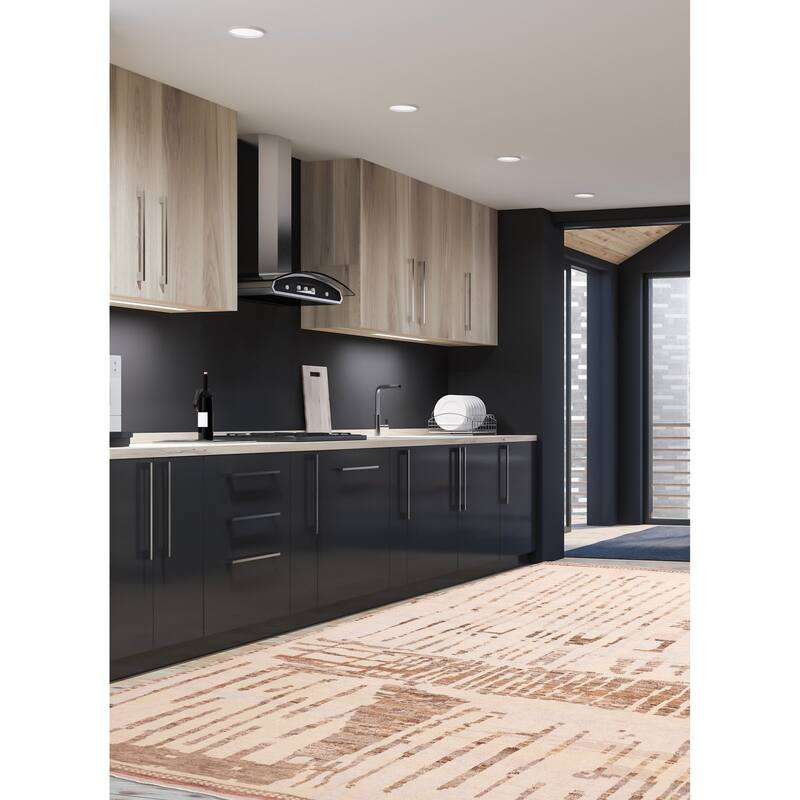 ECARPETGALLERY Hand-knotted Pak Finest Marrakesh Cream Wool Rug - 8'11 x 11'11