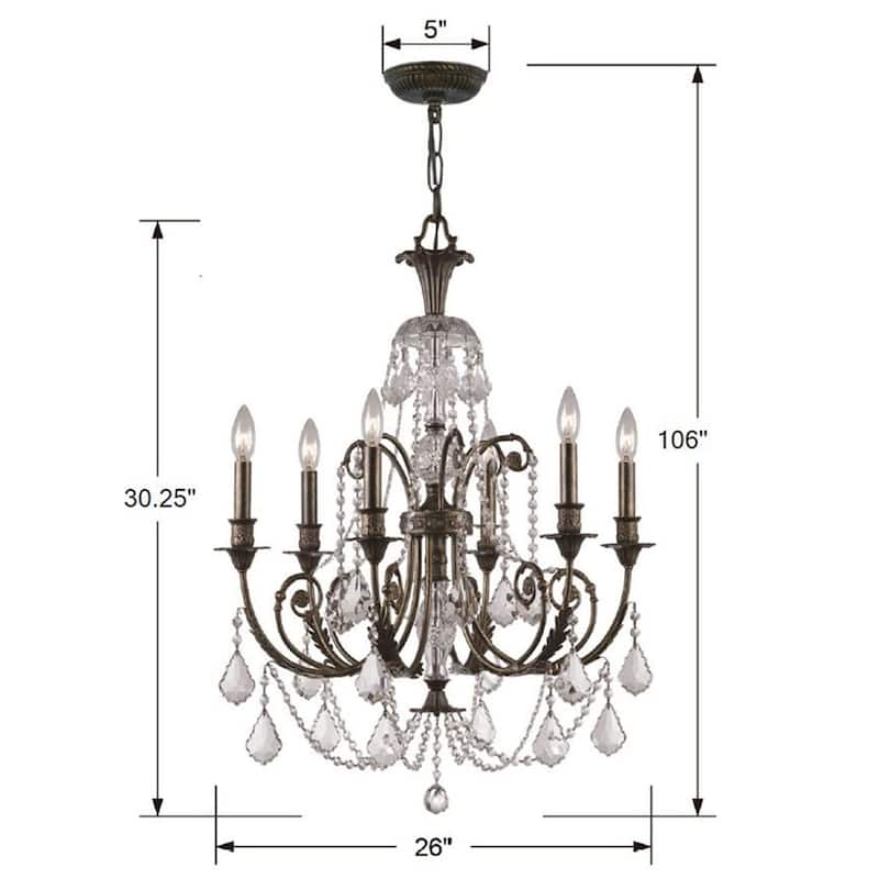 Crystorama Lighting Group Regis 6 Light 26" Wide Wrought Iron