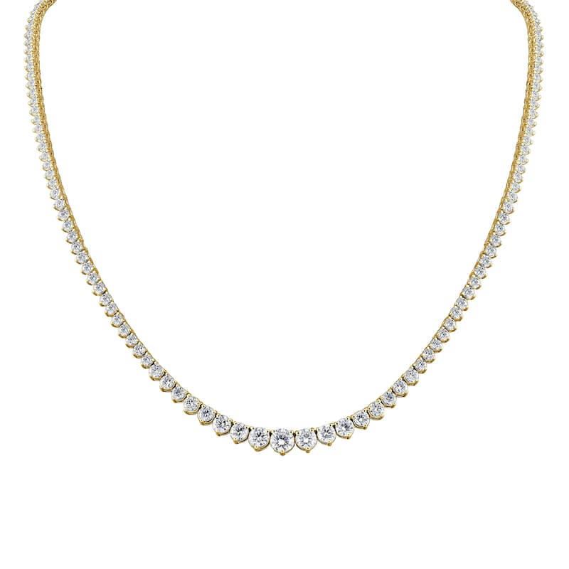 Vault Classics 12.00ct TW Natural Diamond Graduated Tennis Necklace (I VS2) - Yellow