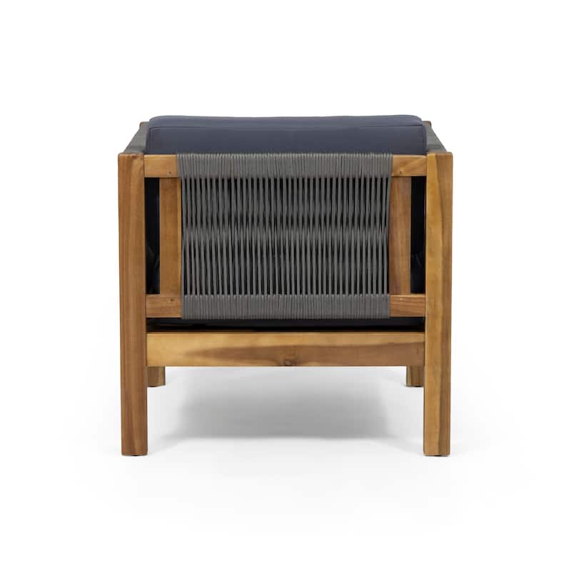 Laurel Acacia Wood and Rope Outdoor Club Chair by Christopher Knight Home