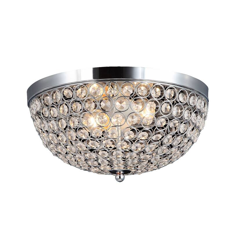 2 Light Flush Mount Ceiling Light - Chrome Finish Modern Chandelier - 6.5