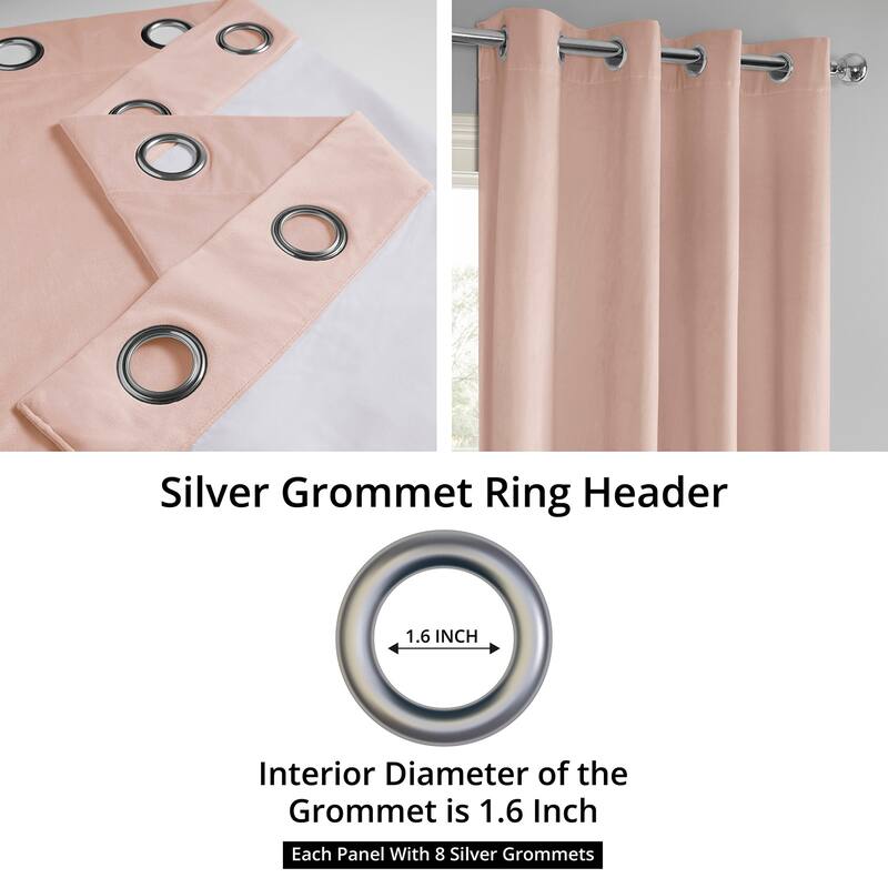 Exclusive Fabrics Signature Grommet Velvet Blackout Curtain (1 Panel)