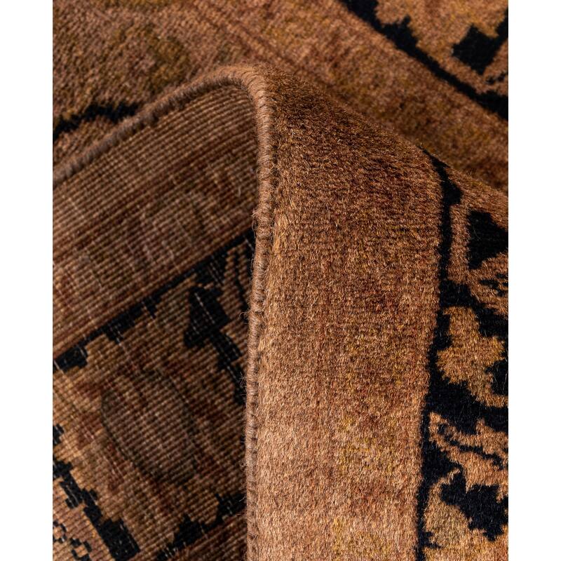 Overdyed One-of-a-Kind Hand-Knotted Area Rug - Brown - 2' 7" x 12' 7"