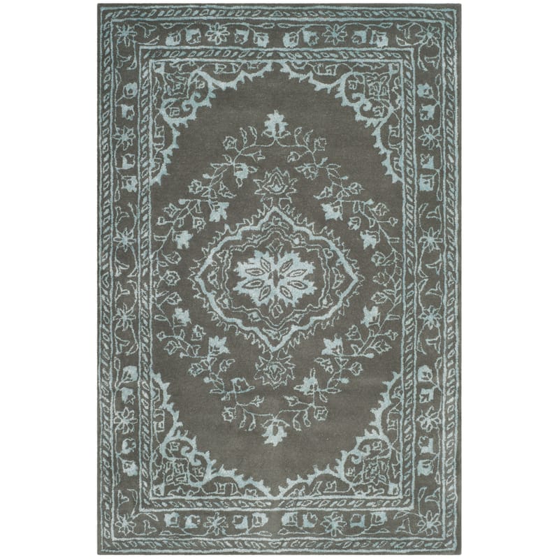 SAFAVIEH Handmade Glamour Gudmundina Modern Viscose Rug - 4' x 6' - Dark Grey