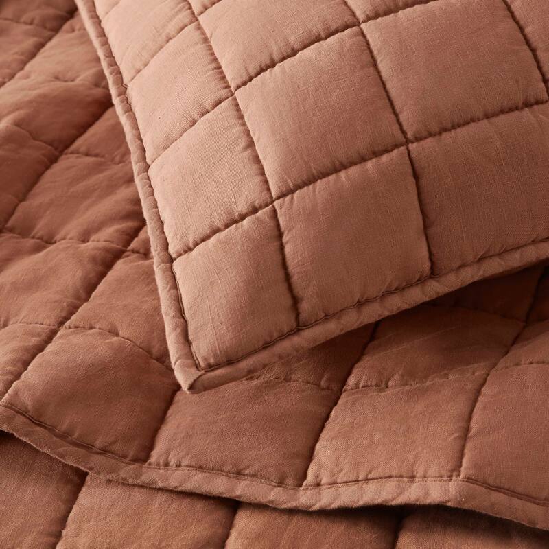 Harbor House French Flax Linen Garment Washed Quilt Set
