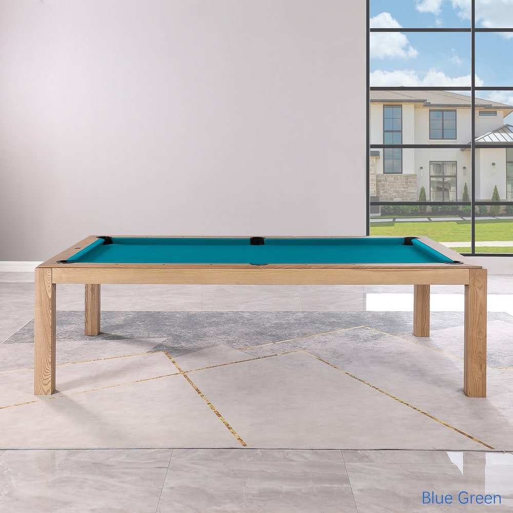 Olivia 8ft Vintage Ash Billiard Slate Pool Table with Dining Top