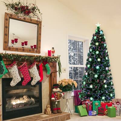 6FT Small Light Fiber Optic Christmas Tree 230 Branches Green