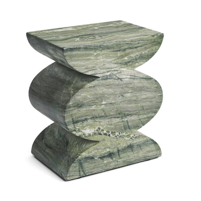 Studio London Side Table Faux Marble Effect Concrete Stool Indoor Outdoor Use
