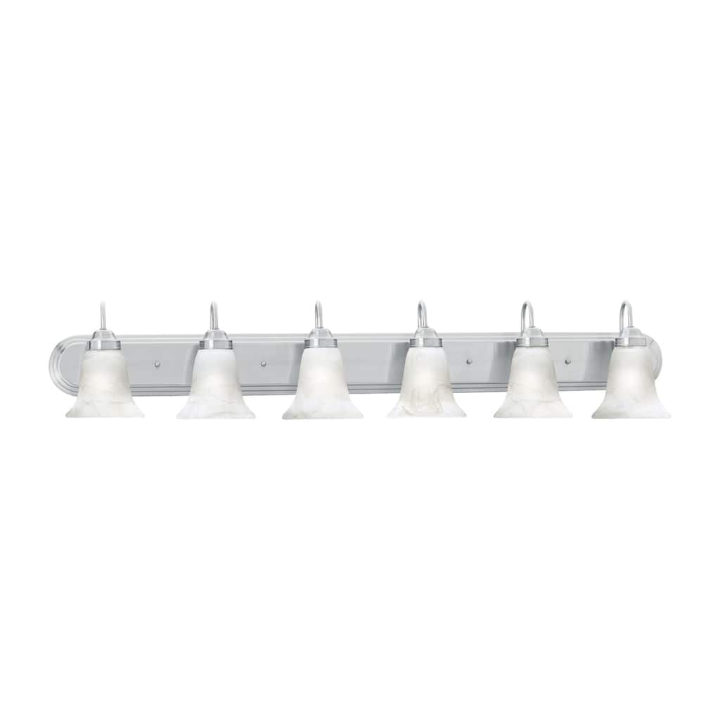Elk Home Homestead Nickel With White Glass 6 Light Vanity Light