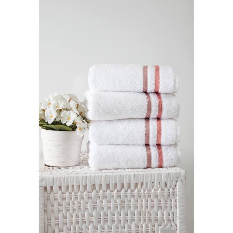 Ozan Premium Home 100% Genuine Turkish Cotton Bedazzle Hand Towel(Set of 4) - Terra