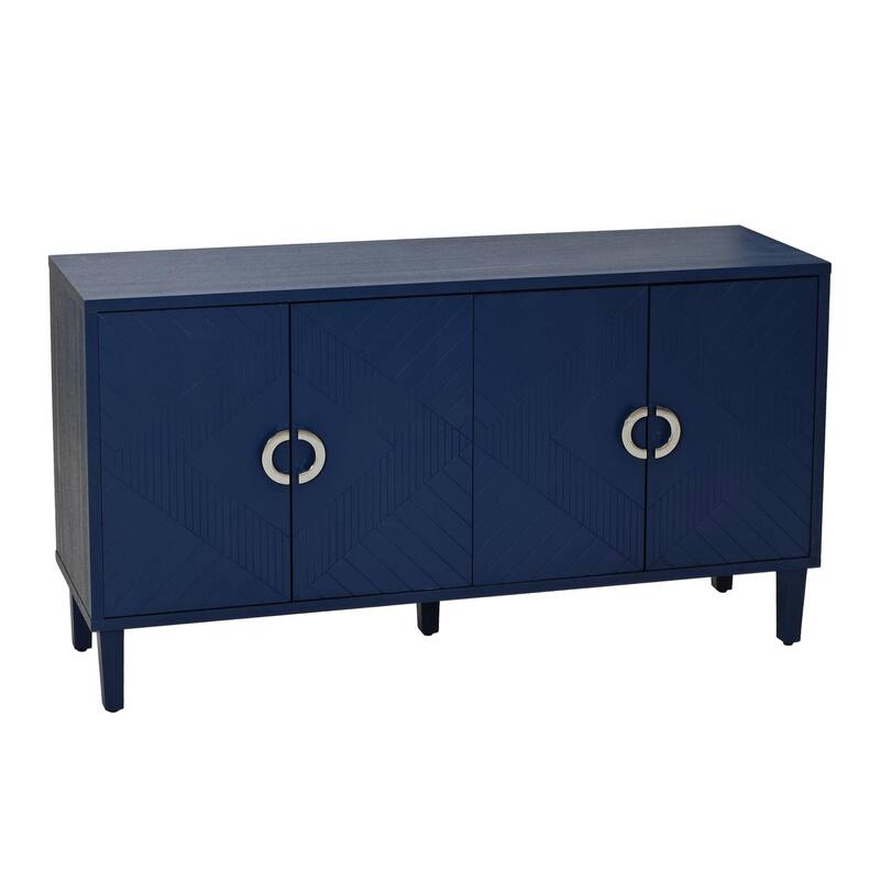 Stylish and Functional 4-Door Storage Cabinet with Adjustable Shelves