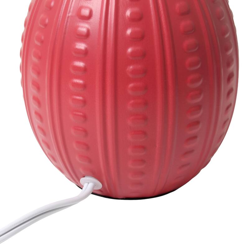 Mini Textured Oval Table Lamp with Tapered Shade - 12.5" - Red