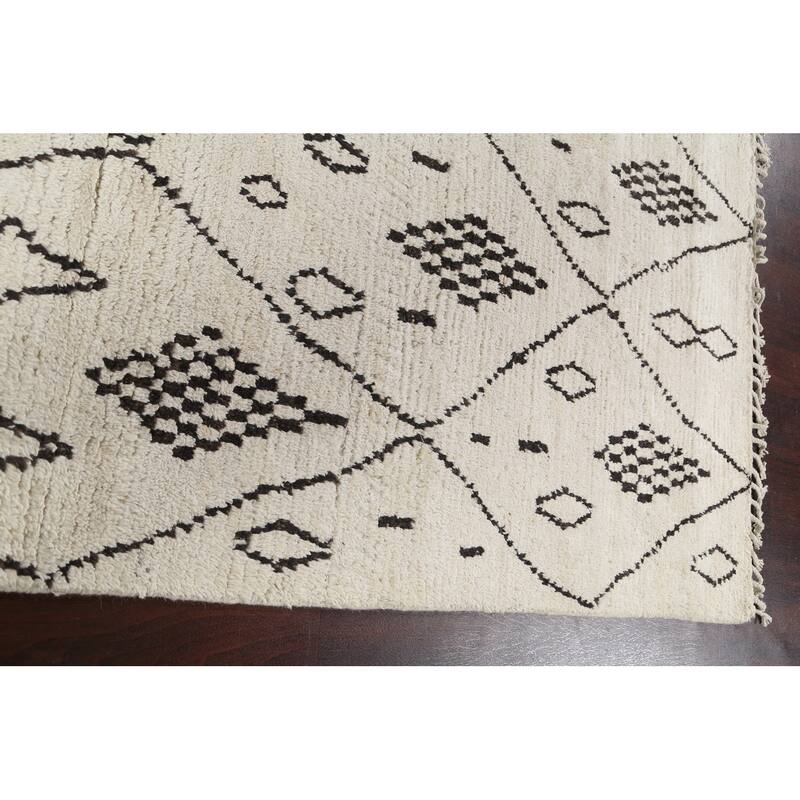 Tribal Vegetable Dye Moroccan Berber Oriental Area Rug Wool Handmade - 6'1" x 9'4"