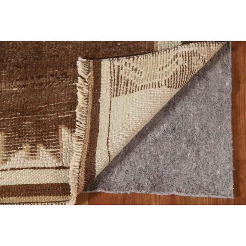 Anatolian Turkish Runner Rug Handmade Beige Wool Carpet - 3'4"x 12'7"