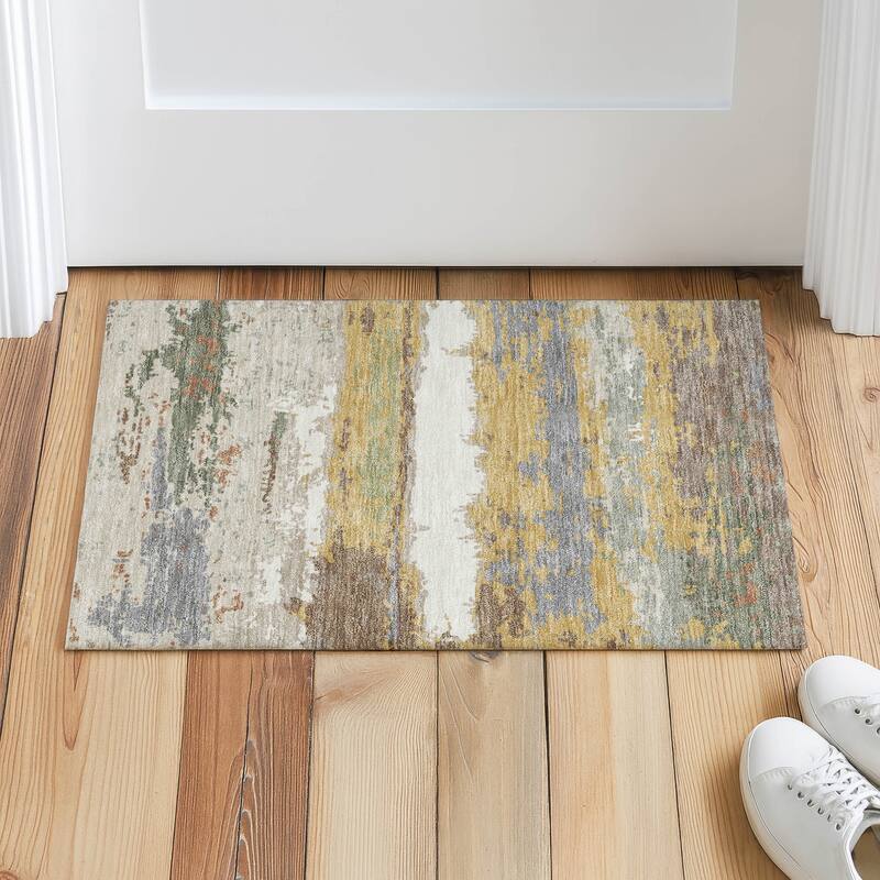 Machine Washable Indoor/ Outdoor Modern Buena Chantille Rug