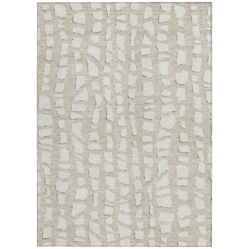 HomeRoots Abstract Transitional Rectangle Outdoor Rug