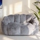 preview thumbnail 2 of 22, Loveseat Floral Shaped Bean Bag Sofa Grey