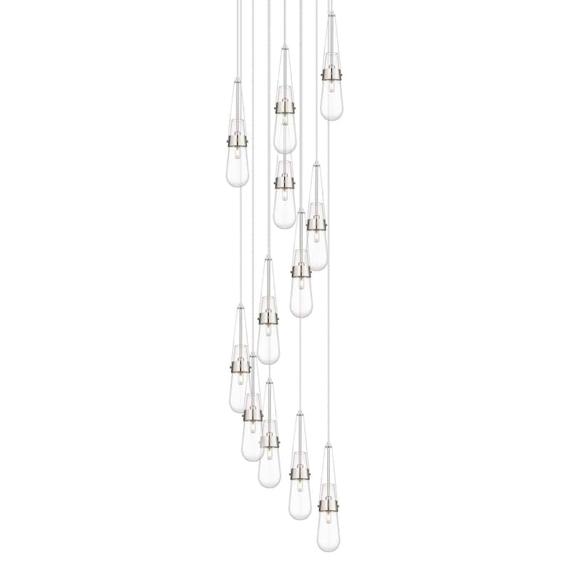 Innovations Lighting 126-452-1P-21-24 Milan Pendant Milan 12 Light 24" - Polished Nickel / Clear