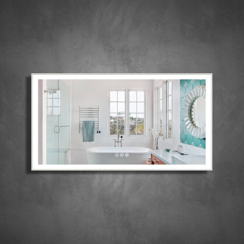 Wall Mounted Bathroom Heavy Duty Framed LED Mirror With bright light And And Memory Function