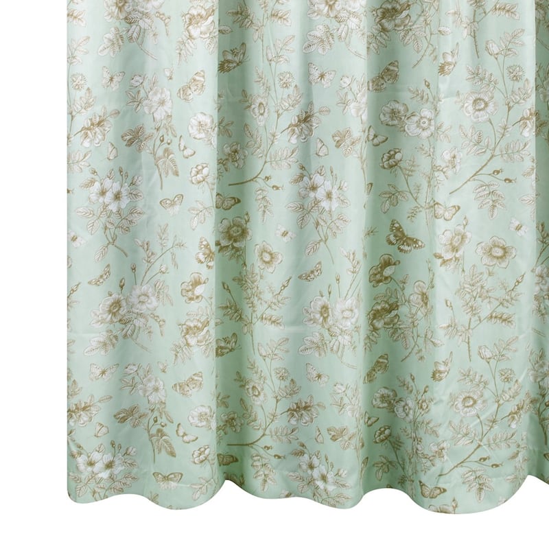 Vola Shower Curtain, 72 Inch, Floral Pattern, Light Green Polyester