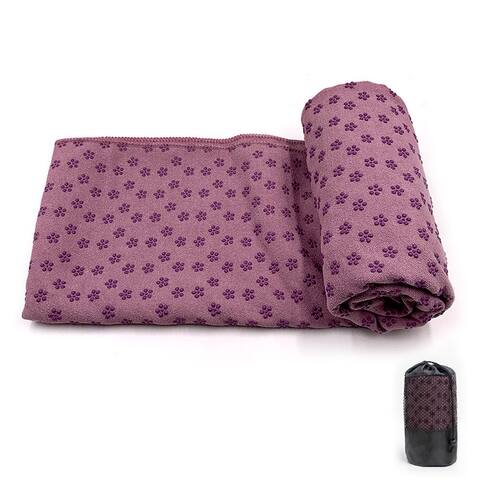 Yoga Mat Towel - Sweat Absorbing Non-Slip for Hot Yoga, Pilates and Workout - Blue,Pink,Red