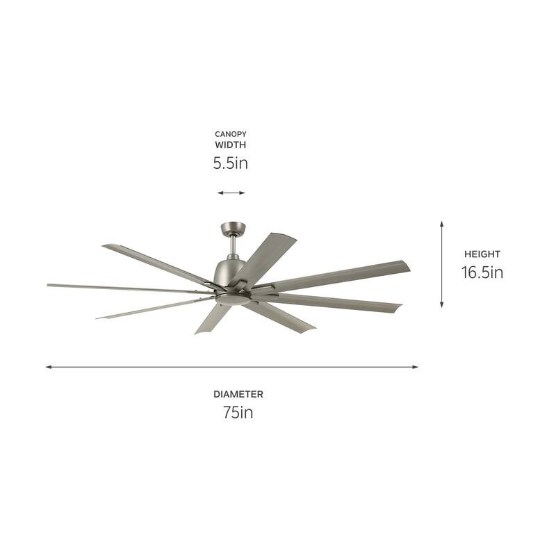 Kichler 310275 Breda 75" 8 Blade Indoor / Outdoor Ceiling Fan