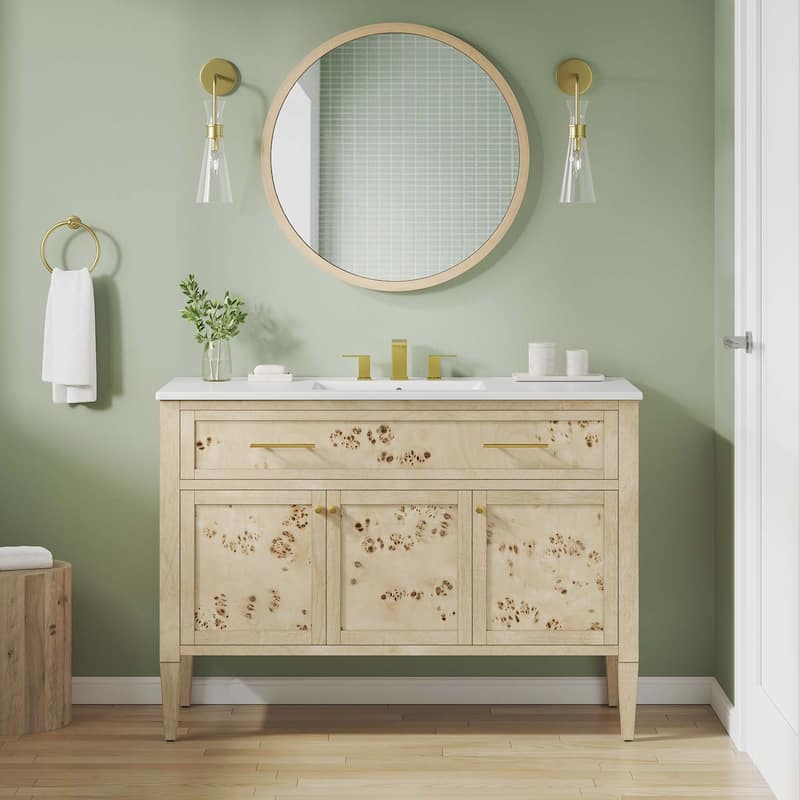 Elysian Bathroom Cabinet Basin Not Included - 48" Single - White Burl
