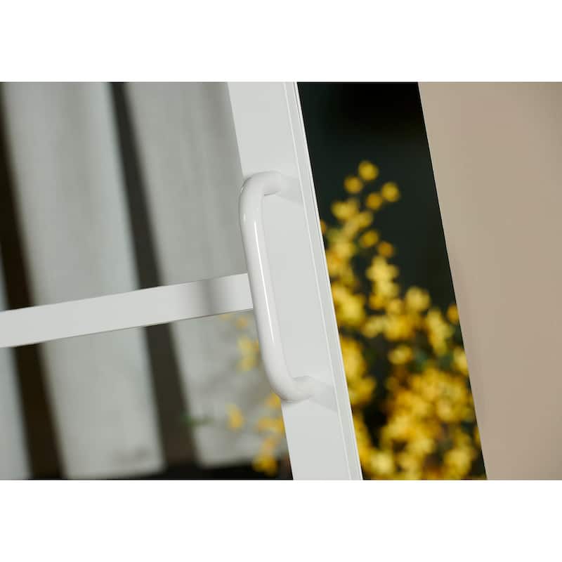 Pinecroft French Glass Barn Door Kit with White Frame and Clear Glass 42" x 84"