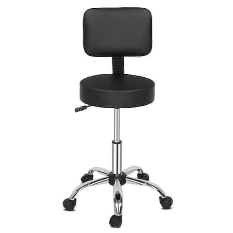 Drafting Chair Rolling Swivel Salon Stool with Back Support Foot Rest