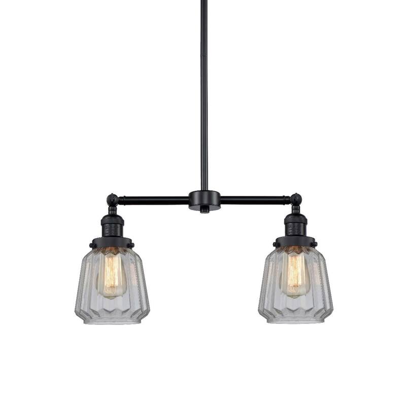 Innovations Lighting Chatham 2 Light 21" Wide Linear Chandelier - Matte Black / Clear