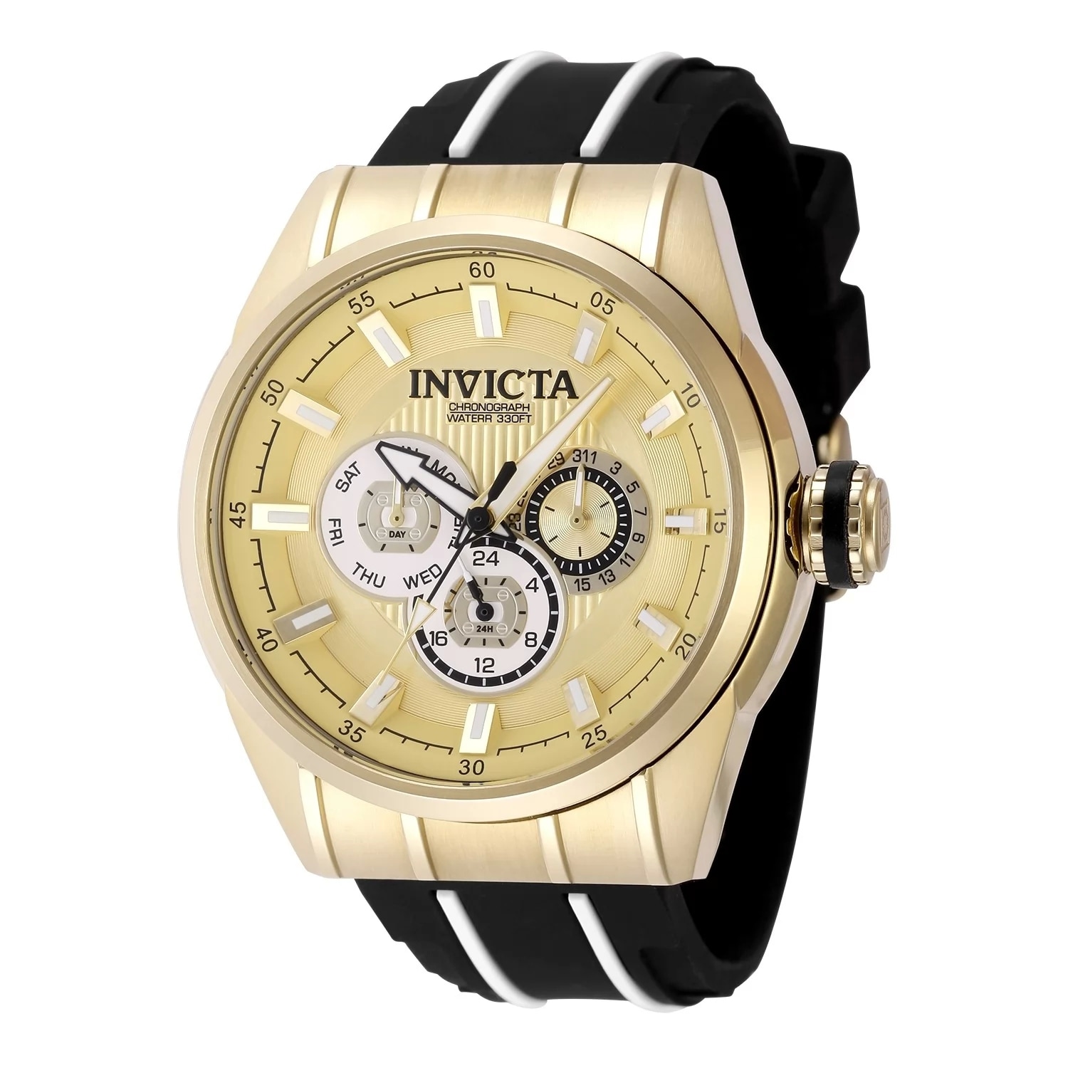 Invicta Men's 49056 Speedway Quartz Chronograph Gold, White Dial Watch - Gold