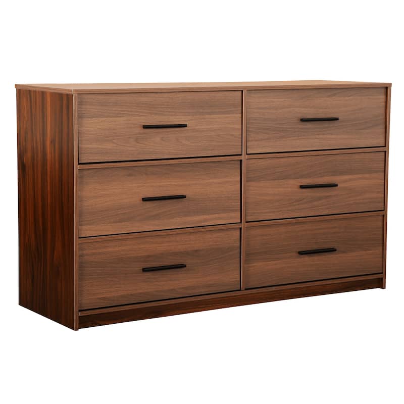 6 Drawer Dresser with Fabric Drawers and MDF Frame Modern Storage