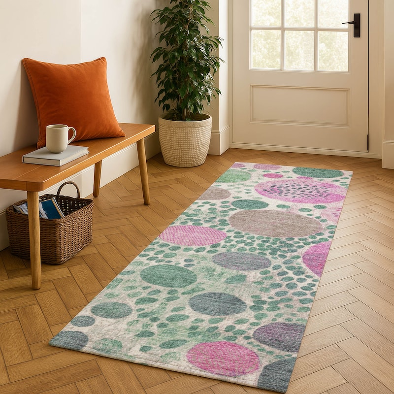 Premium Washable Super Soft Mayfield Rug - Green - 2'3" x 7'6"