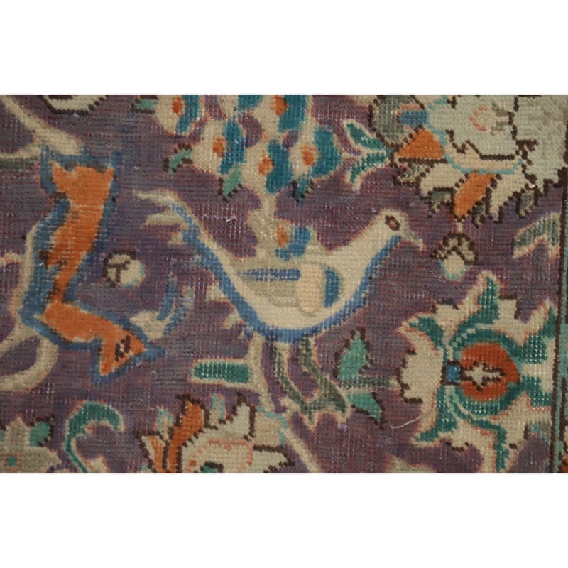 Hand Knotted Oriental 100% Wool Carpet Traditional All-Over Purples Tabriz Area Rug - 7' 10'' X 5' 3''