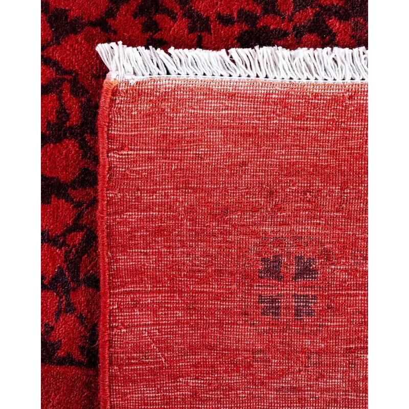 Overton Hand Knotted Wool Vintage Inspired Modern Contemporary Overdyed Orange Area Rug - 12' 3" x 18' 10"