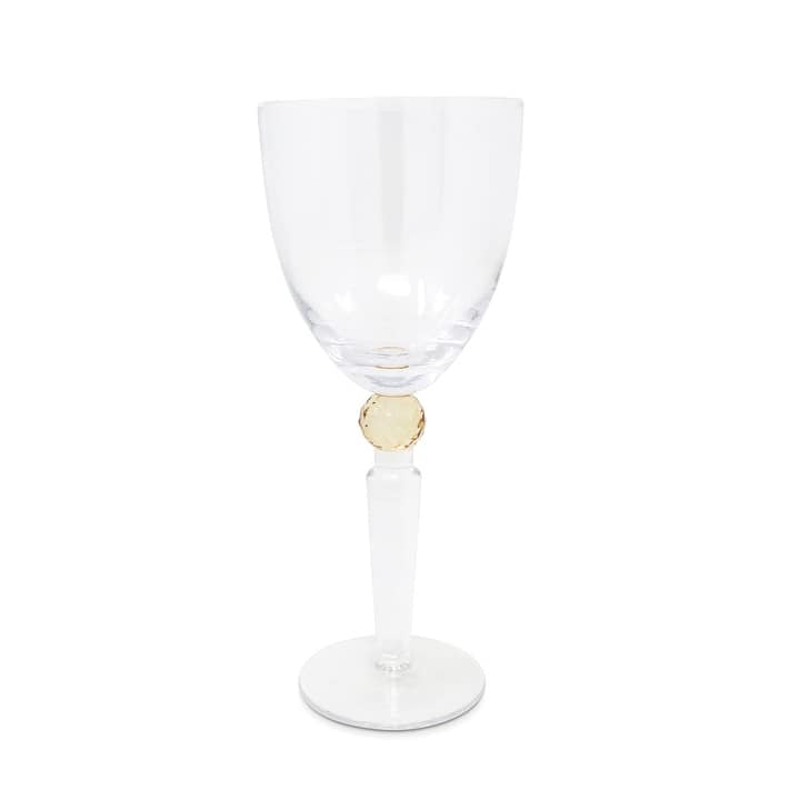 Wine Glasses with Colored Diamond on Stem, Set of 6 - Amber