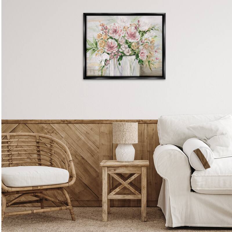 Stupell Country Style Floral Assortment Framed Floater Canvas Wall Art Design By Kristen Brockmon