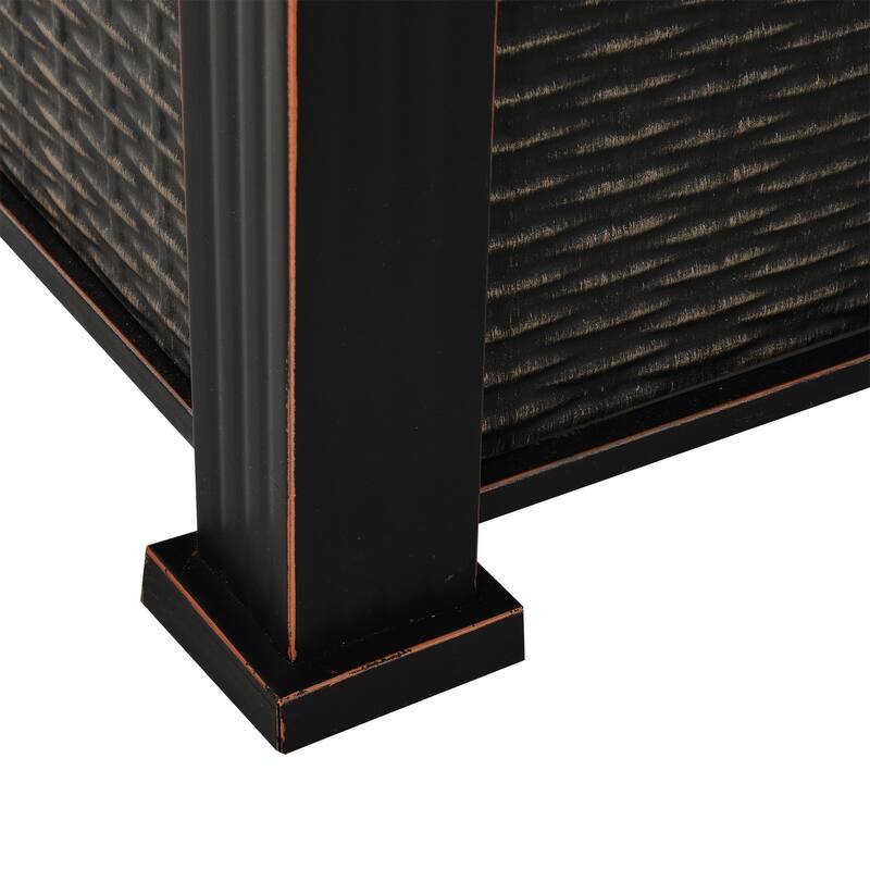 Outsunny Slate and Wicker Outdoor Gas Firepit Table