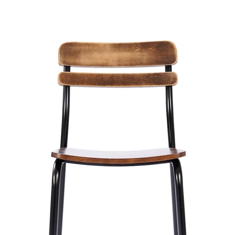 2PK Commercial Solid Wood Dining Chair with Frame and Antique Finish - 18.75"W x 20.75"D x 31.5"H