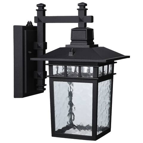 2-Pack Dusk to Dawn Sensor Outdoor Wall Lantern, Water Ripple Wall Sconce
