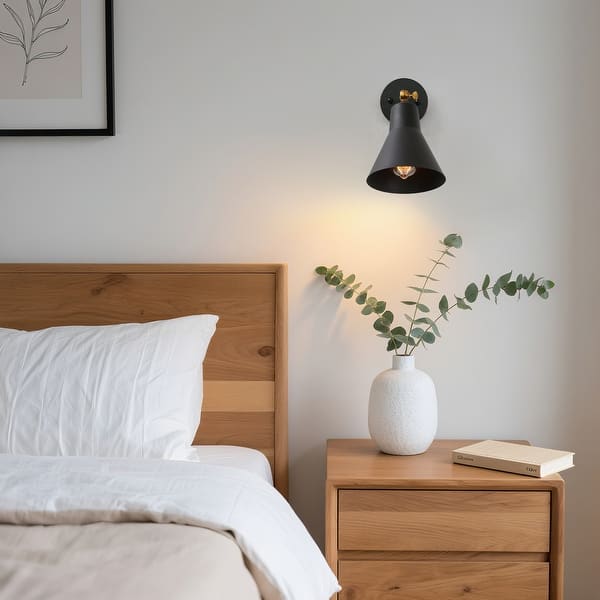 slide 2 of 10, Carbon Loft Merida Adjustable Black 1-Light Wall Lamp Sconce - W6.3"x H9.5"x E9"