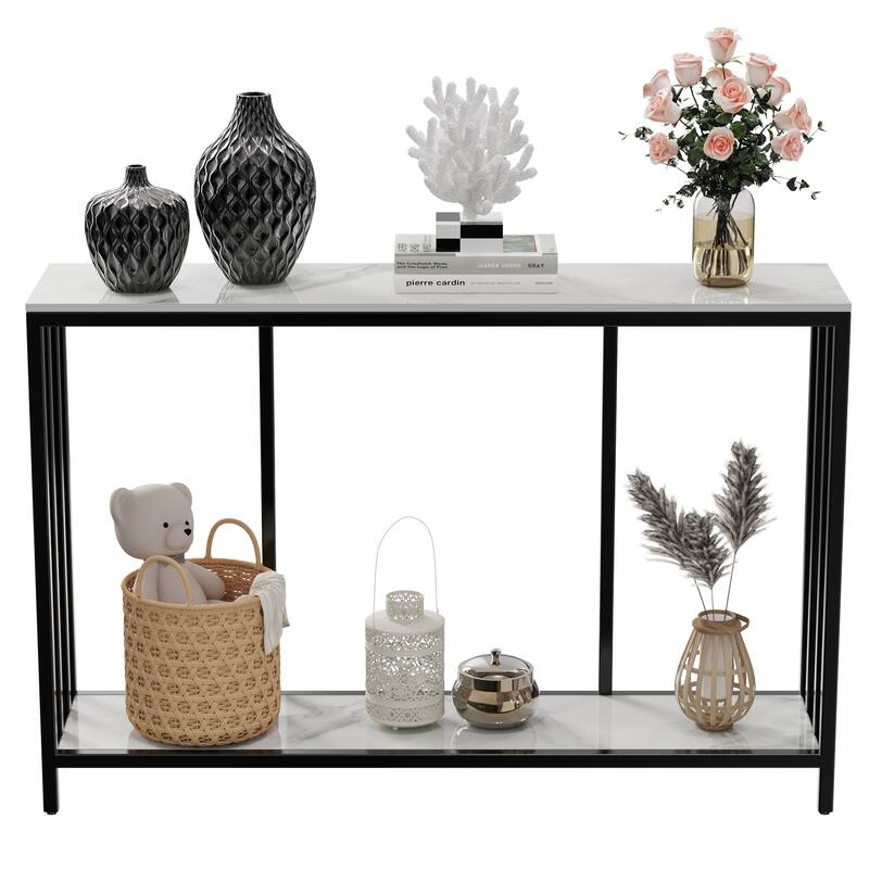 Heavy Duty Modern Narrow Industrial Console Table - 47.2" x 11.8" x 30.7"