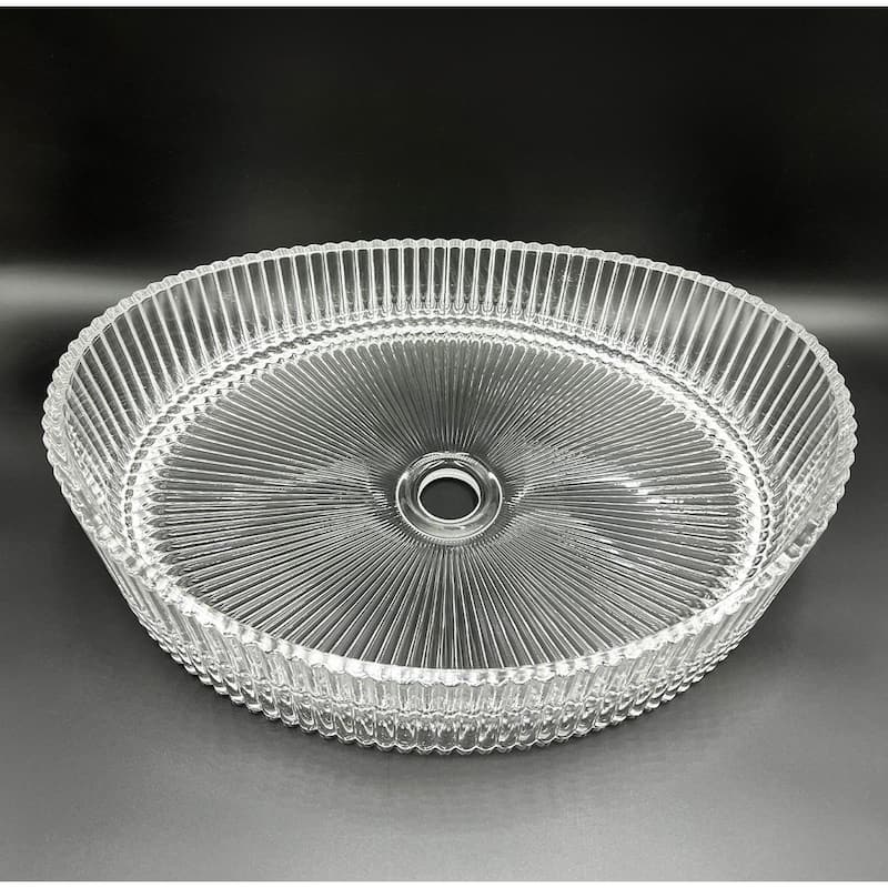 CastelloUSA 20" Oval Glass Crystal Bathroom Vessel Sink Basin